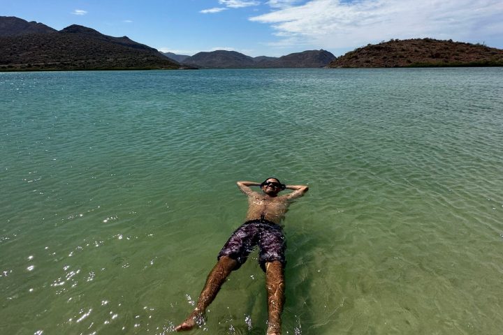 person enjoying the beach in conception bay